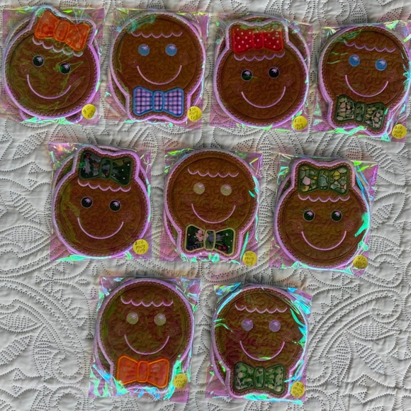 Gingerbread Girl & Boy Mug-rug, 2 Pack Embroidered Felt Mug Rugs. - Picture 2 of 9